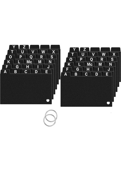 62 Parça Siyah Kart Bölücü 3x5, Halkalı Kart Düzenleyicili Alfabetik Sekmeli Kart Bölücü (Yurt Dışından) fiyatları