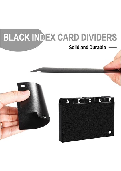 62 Parça Siyah Kart Bölücü 3x5, Halkalı Kart Düzenleyicili Alfabetik Sekmeli Kart Bölücü (Yurt Dışından) modelleri