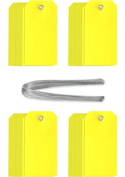 200 Adet 4 3/4 Inç x 2 3/8 Inç Plastik Nakliye Etiketi Tel Su Geçirmez Etiketler Plastik Etiketleri Etiketlemek Için Boş Etiketler B (Yurt Dışından)