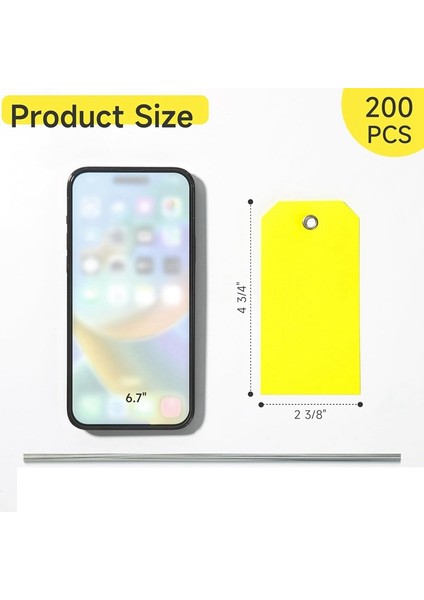 200 Adet 4 3/4 Inç x 2 3/8 Inç Plastik Nakliye Etiketi Tel Su Geçirmez Etiketler Plastik Etiketleri Etiketlemek Için Boş Etiketler B (Yurt Dışından) fırsatları