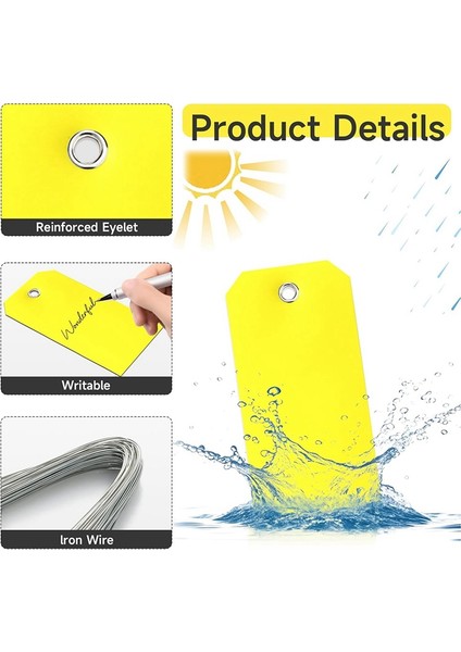 200 Adet 4 3/4 Inç x 2 3/8 Inç Plastik Nakliye Etiketi Tel Su Geçirmez Etiketler Plastik Etiketleri Etiketlemek Için Boş Etiketler B (Yurt Dışından) indirimleri