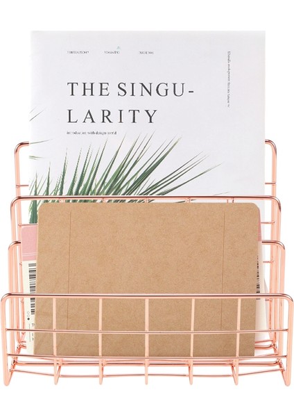 Kitaplık Ofis Masaüstü Gül Altın Metal Kitap Bloğu Üç Katmanlı Masaüstü Dergi Rafı Kitap Tutucu (Yurt Dışından) fiyatları