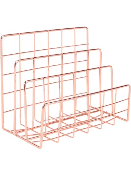 Kitaplık Ofis Masaüstü Gül Altın Metal Kitap Bloğu Üç Katmanlı Masaüstü Dergi Rafı Kitap Tutucu (Yurt Dışından) fırsatları