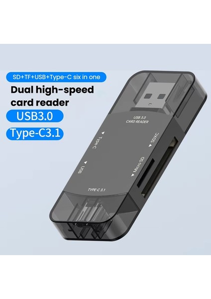 6'sı 1 Arada Otg Sd Kart Okuyucu Type-C 3.1 - USB Adaptörü USB 3.0 Tf Kartı USB Flash Bellek Kart Okuyucu Telefon Bilgisayar Için (Yurt Dışından) indirimleri