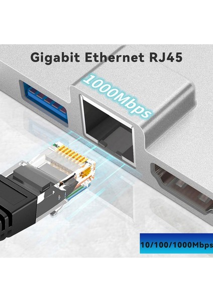 4K RJ45 USB 3.0 Hafıza Kartı Okuyuculu Type-C Hub Pro 8 9 x Yerleştirme Istasyonu (Yurt Dışından) indirimleri