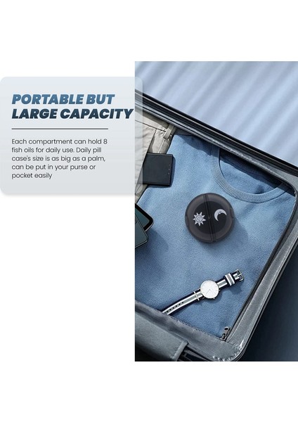 Günlük Hap Kutusu (Günde Iki Kez) - Haftalık Sabah/akşam Hap Kutusu, Yuvarlak Kutusu, 7 Günlük Hap Kutusu (Siyah Kutu) (Yurt Dışından) fırsatları