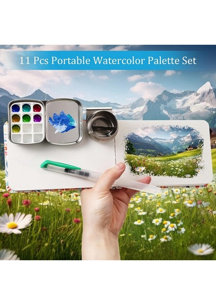 11 Parçalı Teneke Kutu, 12 Boş Suluboya Paleti, Koruyucu Kılıflı Sanatçı Fırçaları, Eskiz Suluboya Seti (Yurt Dışından) indirimleri