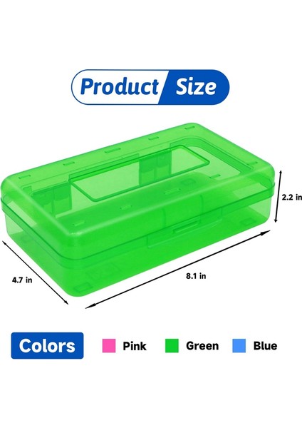6'lı Paket Plastik Kalem Kutusu Kutusu Toplu Çeşitli Renkler Kapasiteli Kalem Kutusu Kapaklı Şeffaf Kalem Kutusu (Yurt Dışından) modelleri