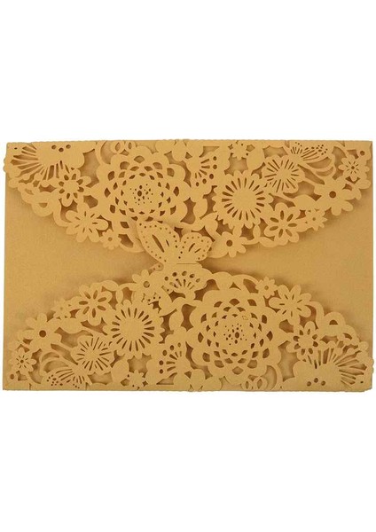 10 Adet/takım Zarif Oymalı Kelebekler Romantik Düğün Partisi Davetiye Kartı Zarf Düğün Davetiyeleri: Altın Sarısı (Yurt Dışından) fiyatları