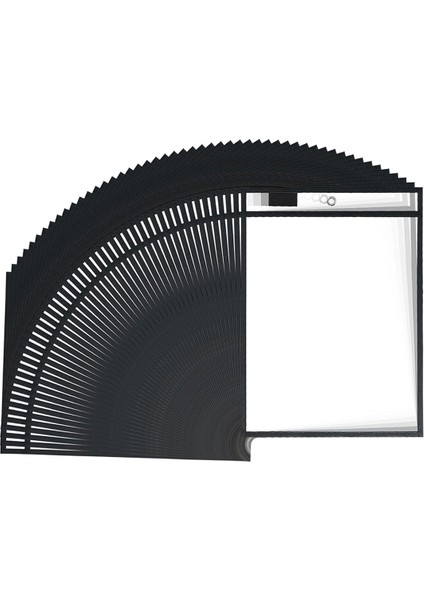 50 Adet Iş Fişi Tutucu, Kuru Silinebilir Cepler, 10X14 Inç, Siyah, Kağıt Için Yeniden Kullanılabilir Plastik Kılıflar, Şeffaf Dükkan Fişi Tutucuları (Yurt Dışından)