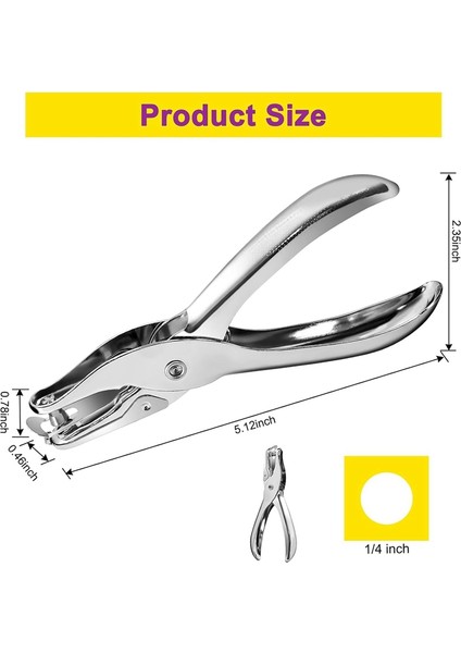 2 Adet Küçük Tek Delikli Delgeç, 8 Sayfa Kapasiteli Delme Hassasiyeti ile 1/4 Inç Tek Delikli Kağıt Delgeç (Yurt Dışından) fırsatları