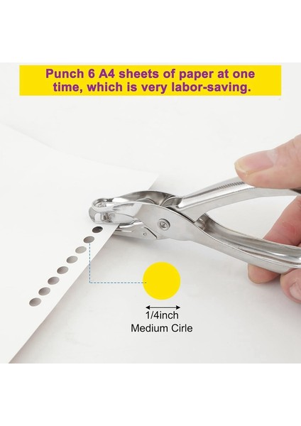 2 Adet Küçük Tek Delikli Delgeç, 8 Sayfa Kapasiteli Delme Hassasiyeti ile 1/4 Inç Tek Delikli Kağıt Delgeç (Yurt Dışından) indirimleri