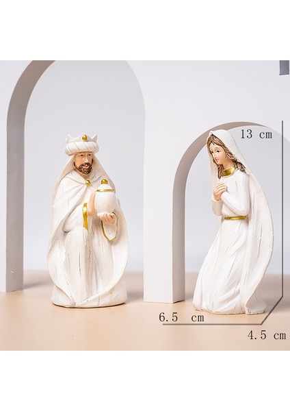 Isa'nın Doğuşu Heykeli Doğum Sahnesi Seti Noel Beşiği Heykeli Küçük Isa Yemliği Minyatür Kilise Dekorasyonu (Yurt Dışından) modelleri