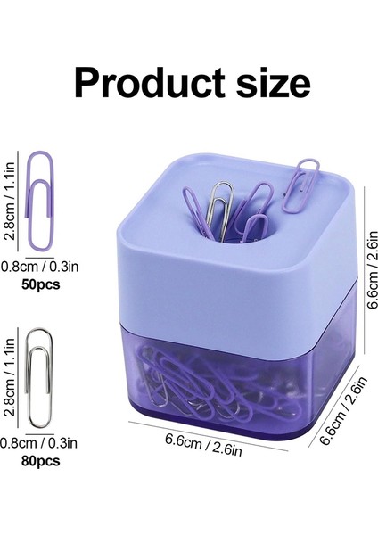 Şık Manyetik Buzlu Kare Klips Tutucuda Yeni Iki Renkli Ataşlar, 28 Mm, Kutu Başına 130 Klips() (Yurt Dışından) modelleri