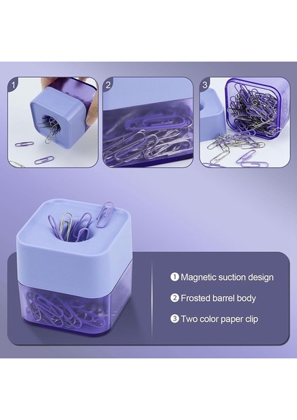 Şık Manyetik Buzlu Kare Klips Tutucuda Yeni Iki Renkli Ataşlar, 28 Mm, Kutu Başına 130 Klips() (Yurt Dışından) fırsatları