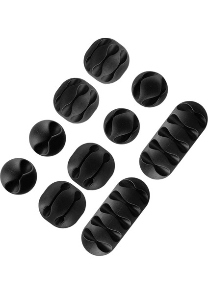 10 Parça Siyah Kablo Klipsi Çok Amaçlı Kablo Tutucu Kendinden Yapışkanlı Kablo Yönetimi Kablo Tutucu Kulaklık Kablosu Düzenleyici (Yurt Dışından)