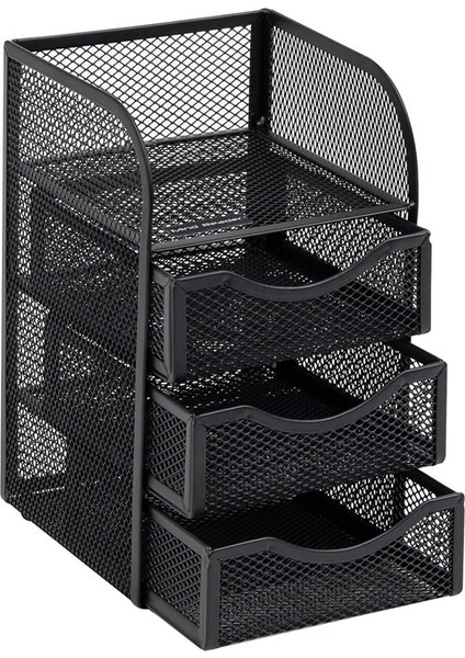 Çekmeceli Masaüstü Aksesuar Depolama, Kağıt Klasör Sepeti, Çalışma Alanı, Ofis, Metal Ağ (Yurt Dışından)