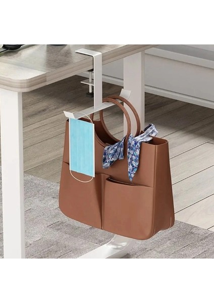 2 Adet Delmesiz Ayarlanabilir Masa Kenarı Kancası Ofis Masaüstü Kenarı Askılı Çanta Kancası Sırt Çantası Depolama Askı Kancası (Yurt Dışından) fırsatları