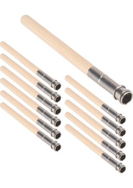 12 Parça Ahşap Kalem Uzatıcısı Alüminyum Saplı Sanat Kalemi Uzatıcısı Okul Ofis Malzemeleri Için Boya Kalemi Uzatıcısı (Yurt Dışından)