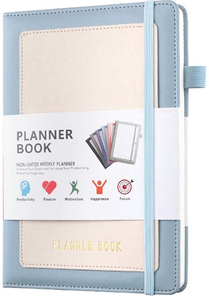 Haftalık Planlayıcı 2024 Pu Kapaklı Defter, Orta (A5) Sert Kapak, 5,9x8,4 Inç Mavi (Yurt Dışından) fiyatları