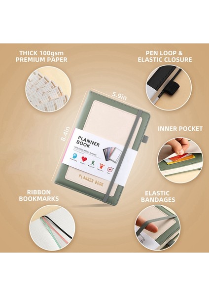 Haftalık Planlayıcı 2024 Pu Kapaklı Defter, Orta (A5) Sert Kapak, 5,9x8,4 Inç Mavi (Yurt Dışından) indirimleri