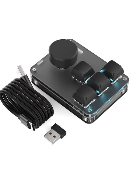 2.4g Mini Makro Pad Makro Programlama Klavyesi USB C Rgb Sıcak Değiştirme Oyun Özel Düğme Tuş Takımı 4 Tuşlu Düğme Multimedya (Yurt Dışından)