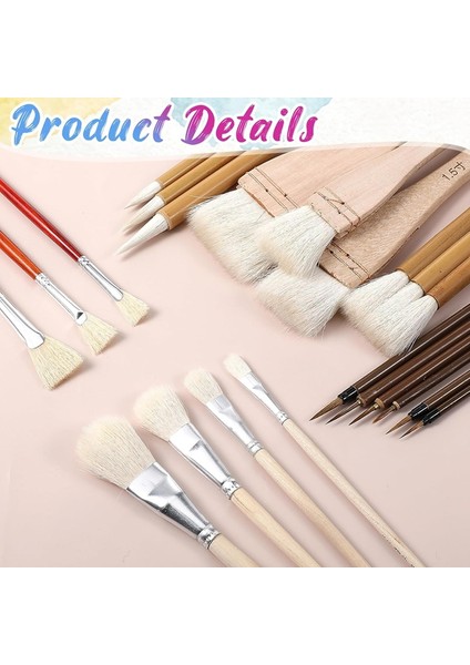 Seramik, Akrilik ve Suluboya Karıştırma Için 20 Adet Sır Fırçası, Sanatçılar ve Öğrenciler Için Yün Kıllı Sanat Boya Fırçaları (Yurt Dışından) fırsatları