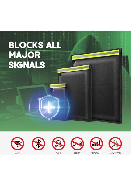 Telefonlar Için Faradays Çantası, Dizüstü Bilgisayarlar, Tabletler ve Araba Anahtarları Için Emp Korumalı 3'lü Paket Çanta, Anahtarlık Koruyucu (Yurt Dışından) fiyatları