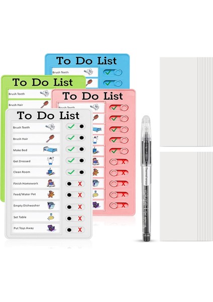 Çocuklar Için Iş Listesi Seti - Günlük Liste Panosu, Aile Günlük Planlayıcısı, Sınıf ve Ev Seyahatleri Için Kaydırmalı Mesaj Panosu (Yurt Dışından)