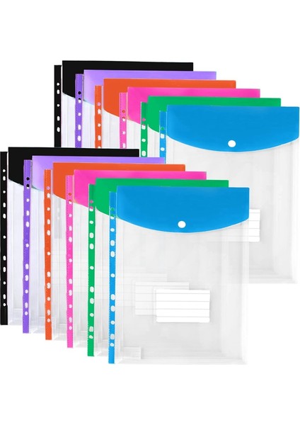 12'li Paket Plastik Zarflar, 3/4/11'li Halka Klasörler Için Klasör Cepleri, Çıtçıtlı ve Etiketli Genişletilebilir Belge Düzenleyici (Yurt Dışından) fiyatları
