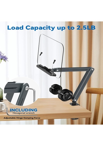 Okuma Için Masa Kelepçeli Kitaplık, Ergonomik Tasarım, Döner Tabanlı Yemek Kitabı Tutucu ile 20 Inçe Kadar Ayarlanabilir Yükseklik (Yurt Dışından) indirimleri