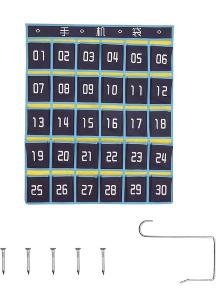 Numaralı Cep Tablosu Sınıf Düzenleyici Cep Telefonu Hesap Makinesi Tutucuları (30 Cep, Mavi Cepler) (Yurt Dışından) fiyatları