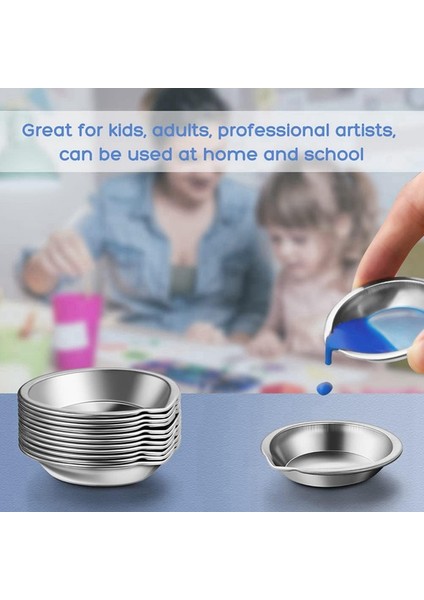 30 Adet Paslanmaz Çelik Boya Renk Paleti, Ağızlı 2'li Boya Tepsileri, Makyaj Paletleri, Mini Metal Boya (Yurt Dışından) fırsatları