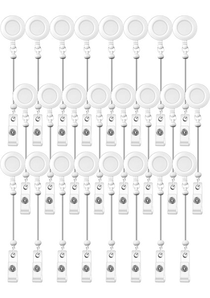 24 Adet Boncuklu Rozet Makarası Geri Çekilebilir Klipsli Tutucu, Boncuk Toplu Boş Çubuk Kimlik Isim Rozeti Makaraları, Kemer Klipsli, Beyaz (Yurt Dışından) fiyatları