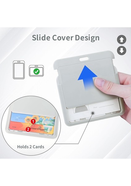 Geri Çekilebilir Rozet Tutucular, Geri Çekilebilir Rozet Makarası Klipsli Plastik Kayar Kimlik Rozeti Tutucu, 3'lü Paket Yatay Gri (Yurt Dışından) modelleri