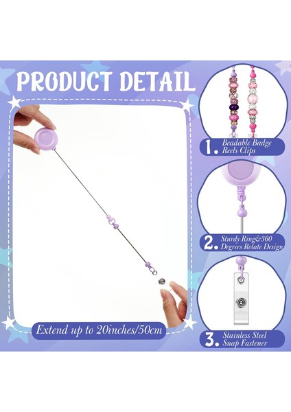 50 Adet Boncuklu Rozet Makarası Geri Çekilebilir Klips Tutucu, Toplu Boncuklar, Boş Çubuklar, Kimlik Adı, Boncuklu Ürünler, Takı ve Kendin Yap (Yurt Dışından) fırsatları