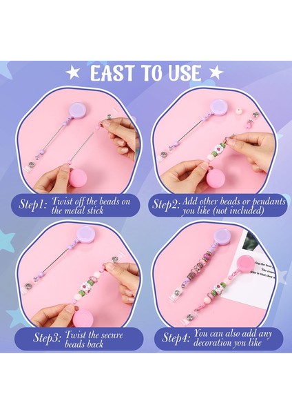 50 Adet Boncuklu Rozet Makarası Geri Çekilebilir Klips Tutucu, Toplu Boncuklar, Boş Çubuklar, Kimlik Adı, Boncuklu Ürünler, Takı ve Kendin Yap (Yurt Dışından) indirimleri