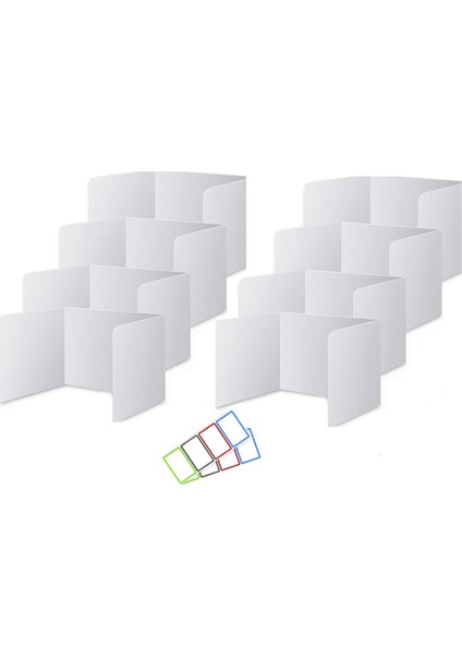 Öğrenciler Için 8'li Masa Bölücü, Su Geçirmez Plastik Çalışma Masası Bölücü, Kolay Temizlenebilir Gizlilik Sınıf Kalkanı Beyaz (Yurt Dışından)