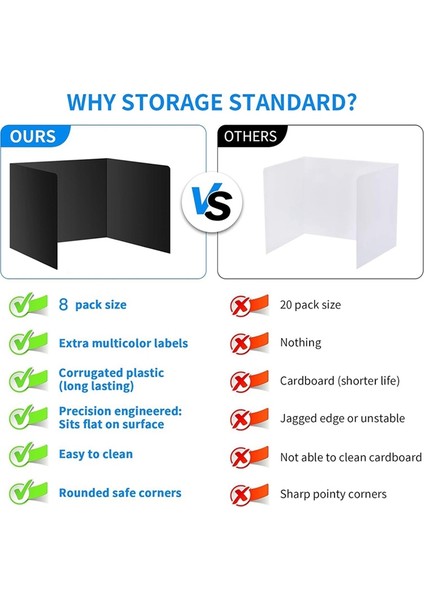 Öğrenciler Için 8'li Masa Bölücü, Su Geçirmez Plastik Çalışma Masası Bölücü, Kolay Temizlenebilir Gizlilik Sınıf Kalkanı Beyaz (Yurt Dışından) fırsatları