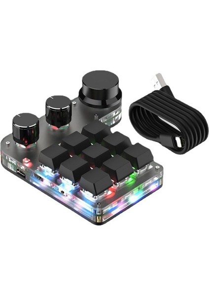 Özel Makro Klavye Sıcak Değiştirme Mini 9 Tuş 3 Düğme Rgb Program 18 Karakter Kablosuz Bt Macropad Mekanik Oyuncu (Yurt Dışından) fiyatları