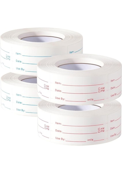 4 Rulo 2000 Parça Çıkarılabilir Dondurucu Etiketleri, 1 x 2 Inç Gıda Tarih Etiketleri Gıda Tarih Etiketleri Buzdolabı Gıda Etiketleri (Yurt Dışından) fiyatları