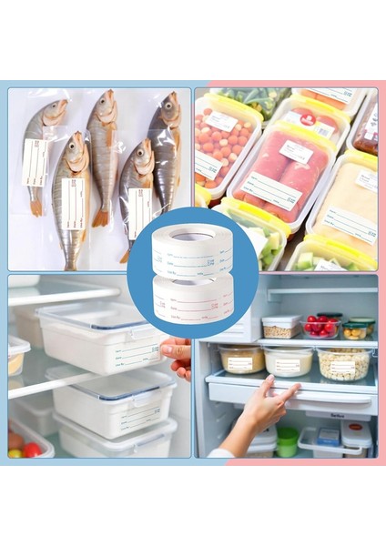 4 Rulo 2000 Parça Çıkarılabilir Dondurucu Etiketleri, 1 x 2 Inç Gıda Tarih Etiketleri Gıda Tarih Etiketleri Buzdolabı Gıda Etiketleri (Yurt Dışından) indirimleri