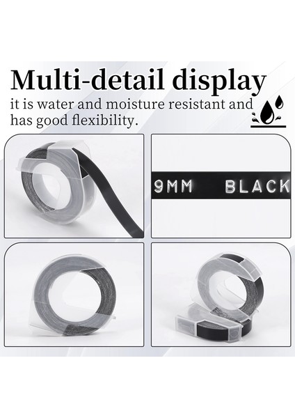 Etiket Yapıcı 1880 E-101 Için Kabartma Etiket Bandıyla Uyumlu 6 Adet Etiket Bandı 9mm x (Yurt Dışından) indirimleri