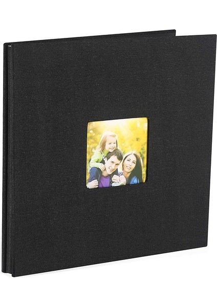 Düğün/aile/sevgililer Için Fotoğraf Albümü Kendinden Yapışkanlı Karalama Defteri Keten Kapaklı Kendin Yap Sevgililer Günü Hediyesi Anneler Siyah (Yurt Dışından)