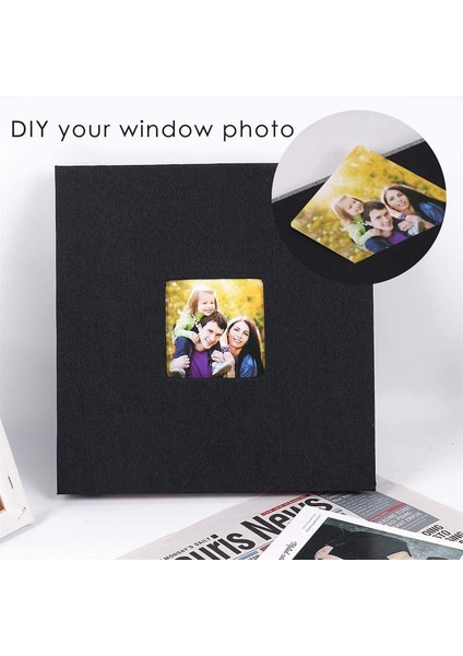 Düğün/aile/sevgililer Için Fotoğraf Albümü Kendinden Yapışkanlı Karalama Defteri Keten Kapaklı Kendin Yap Sevgililer Günü Hediyesi Anneler Siyah (Yurt Dışından) fırsatları
