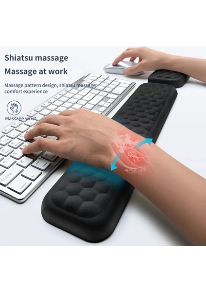 Pc Dizüstü Bilgisayar Oyun Klavyesi ve Faresi Için Ergonomik Bilek Desteği Fare ve Klavye Koruma Desteği Masaj Dokusu Siyah (Yurt Dışından) indirimleri