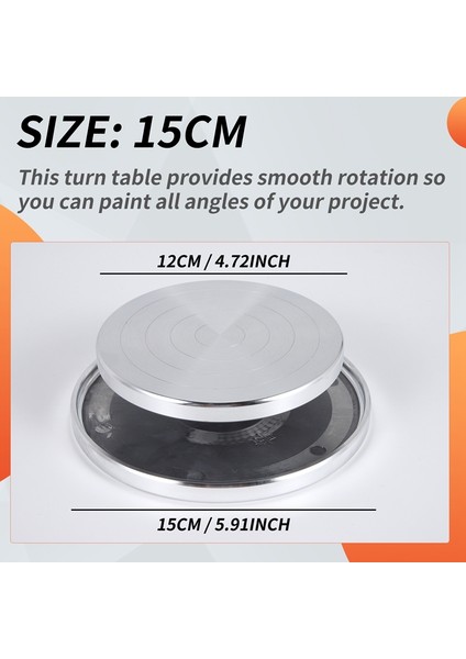Ağır Hizmet Tipi Heykel Tekerleği Döner Tabla Çömlek Standı Döner Kendin Yap Aleti Sanat El Sanatları Model Yapımı Için Platform - 15 cm (Yurt Dışından) indirimleri