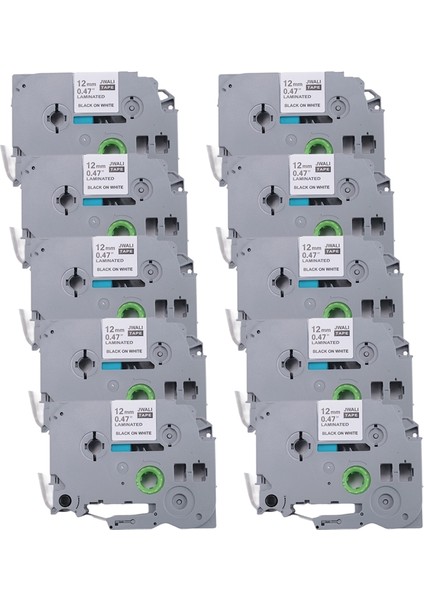 TZE-231 Tze Bant 12 mm 0,47 Lamine Beyaz Etiket Yedekleri Için 10'lu Paket P Touch Etiket Yapıcı Bant Yedeği (Yurt Dışından) modelleri