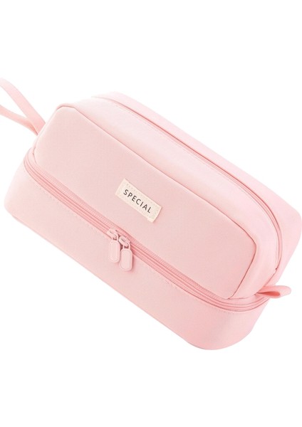 Kızlar, Erkekler, Gençler, Okul Öğrencileri, Yetişkinler Için 2 Bölmeli Büyük Kapasiteli Büyük Kalem Kutusu Kalem Çantası Pembe (Yurt Dışından) fiyatları