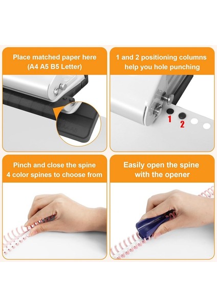 Planlayıcılar Için 10 Delik Delme Ciltleme Makinesi, 10 Çok Renkli Cilt Halkası, A4'te 30 Delik, A5 Beyaz'da 20 Delik (Yurt Dışından) indirimleri